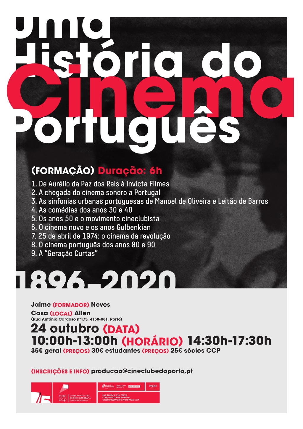 curso UMA HISTÓRIA DO CINEMA PORTUGUÊS (1896 – 2020) com Jaime Neves | 24 outubro | Casa Allen