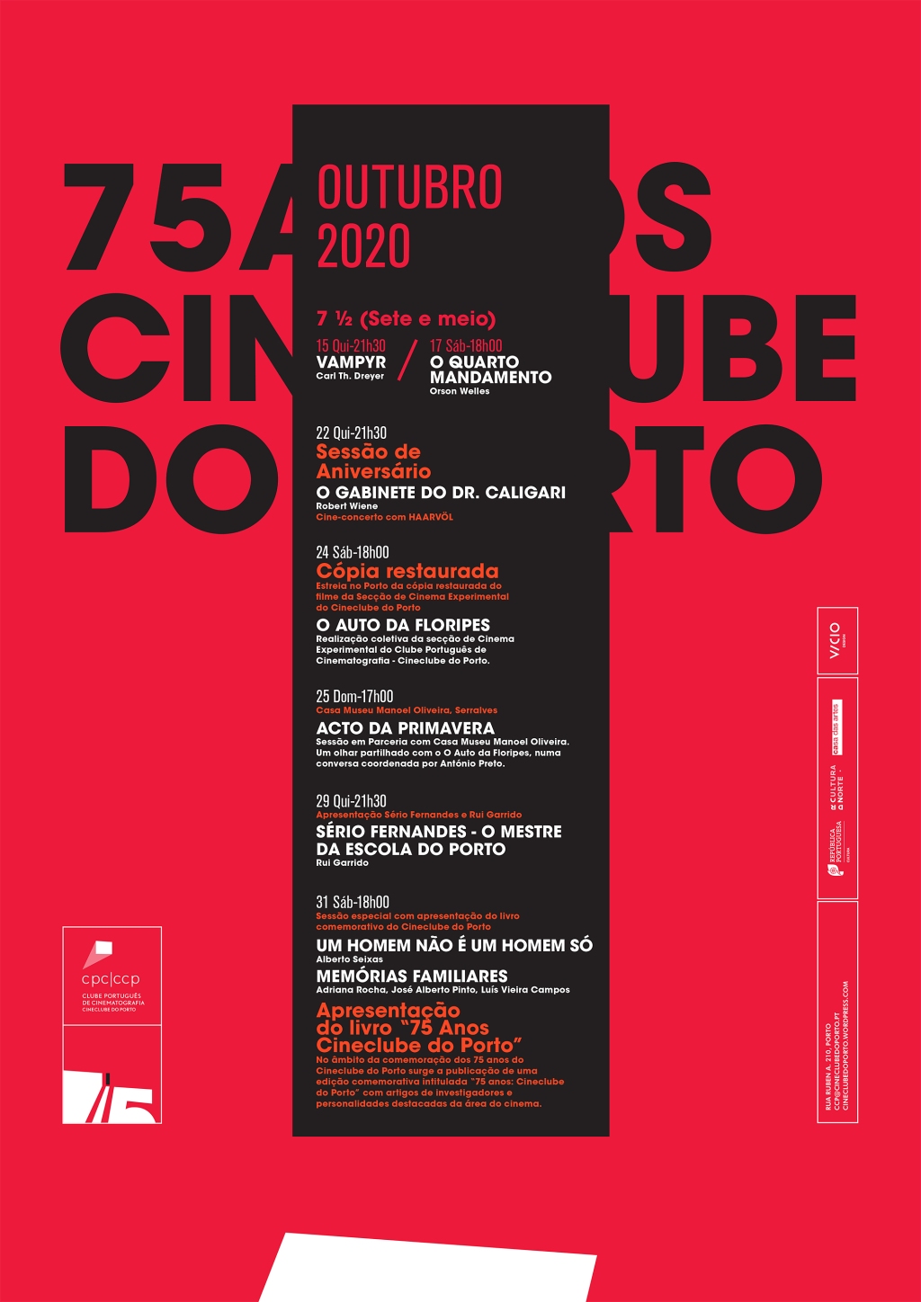 OUTUBRO’20 | 75 ANOS CINECLUBE DO PORTO | CASA DAS ARTES